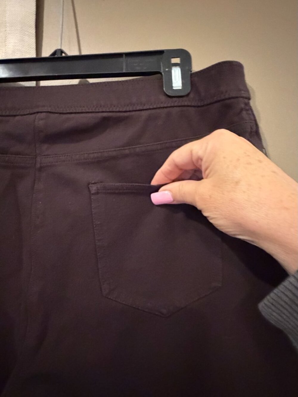 Chico's Women's Chocoloate Brown Stretch Pant Comfy, Neutral, Size Large - Picture 3 of 14